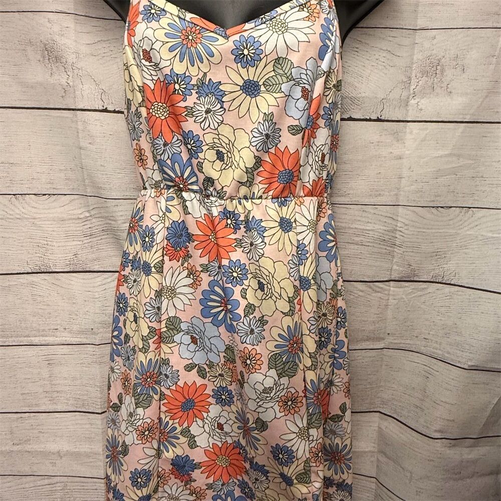 Altar’d State Women's Floral Halter Midi Dress Summer Casual Size L